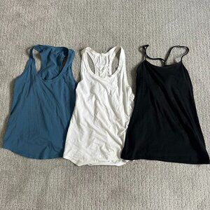 Lot of 3 Lululemon tops / tanktops -- size 6 / medium